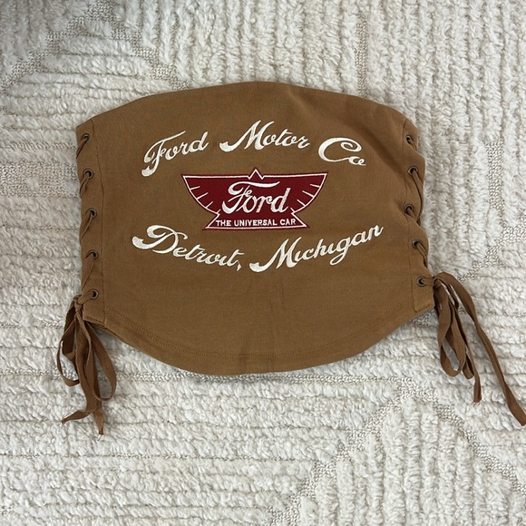 NWT Ford Motor Company Lace-Up Crop Top forever 21 - Picture 1 of 7